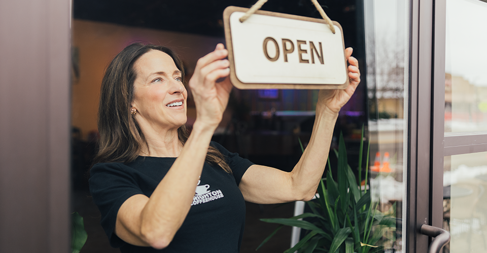 Women opening her business